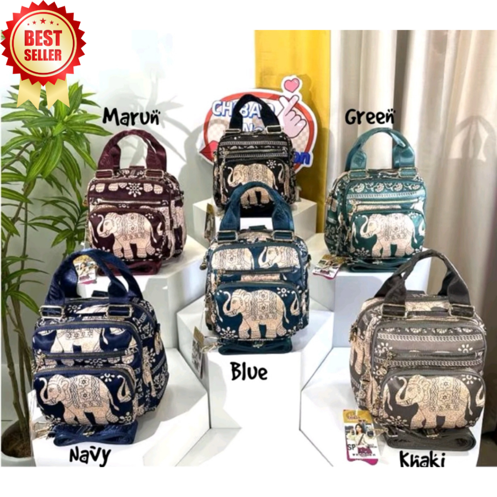 CHIBAO - Tas Selempang 3 in 1 Motif Gajah 1813 Varian Warna Terbaru