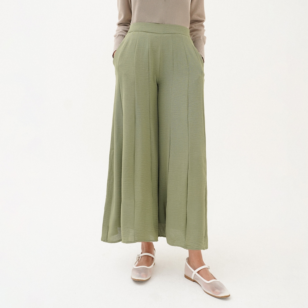 Queensland Cut & Sewn Cullotes Celana Kulot Panjang Wanita LIN000465Q Sage
