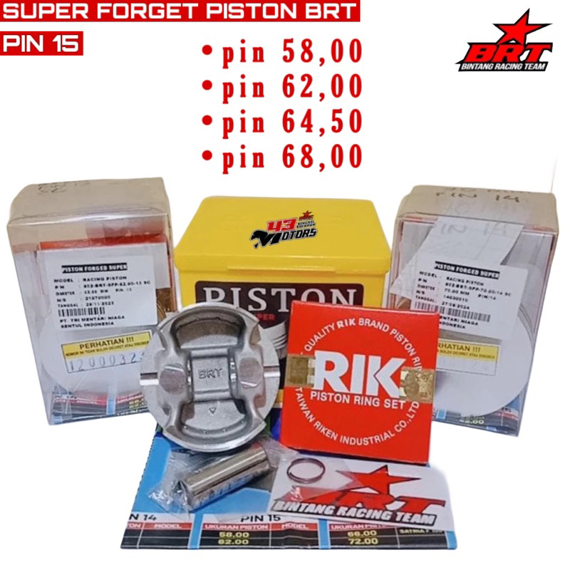 SUPER FORGET PISTON BRT PIN 15