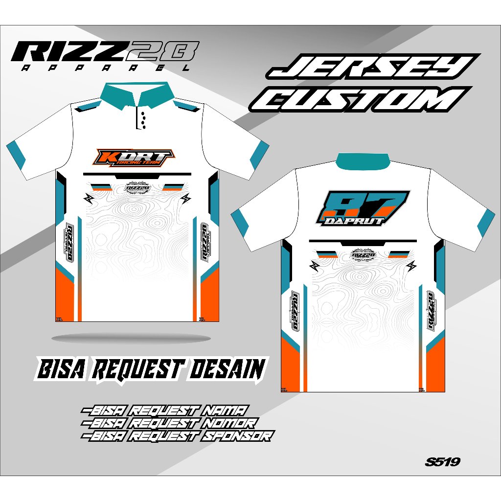 JERSEY RACING CUSTOM baju racing bisa request nama nomor dan nama tim