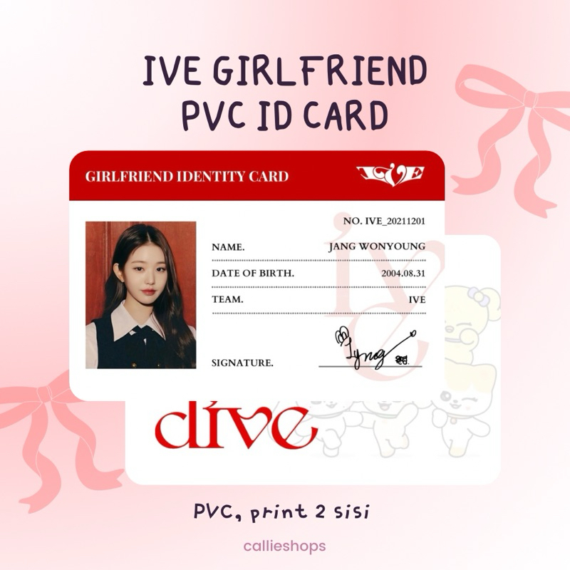 IVE PVC ID Card/Photocard Wonyoung Liz Gaeul Leeseo Rei Yujin