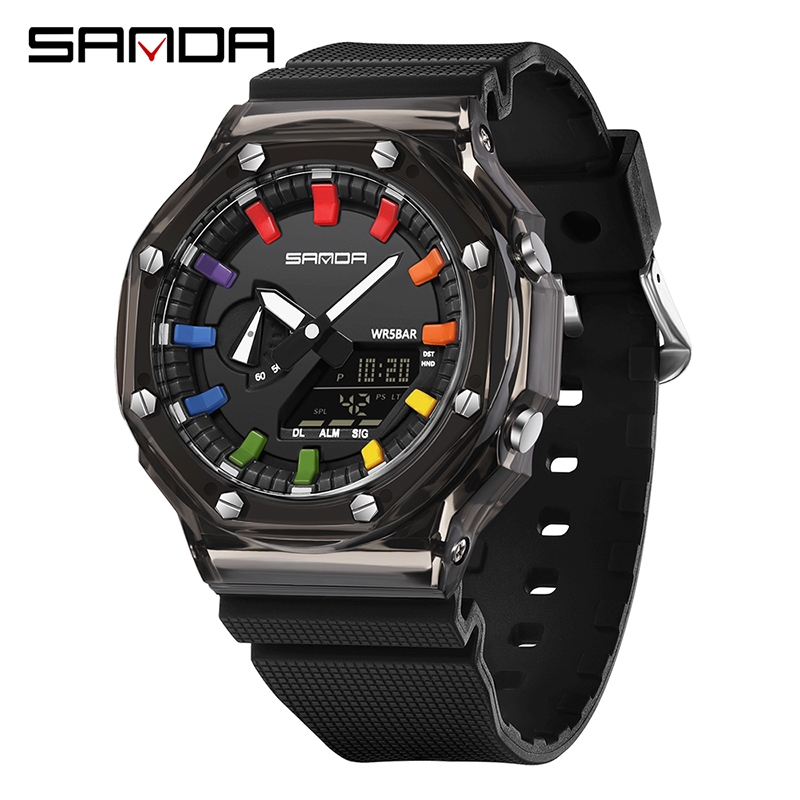 SANDA 3341 Merek G Jam Tangan Militer Jam Tangan Olahraga Guncangan Digital Pria Jam Tangan Elektron