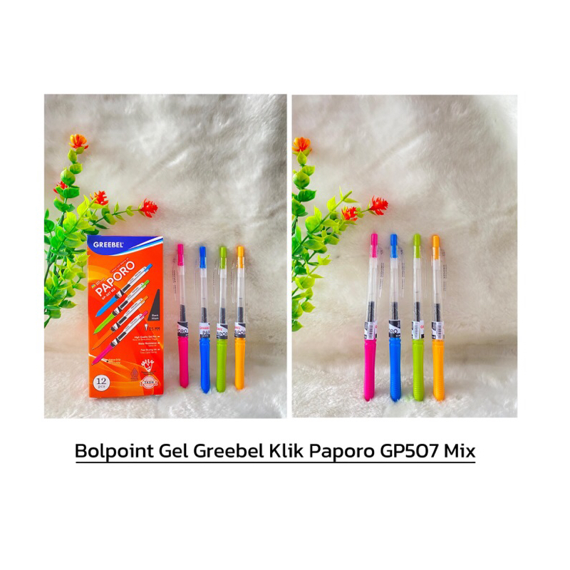 

bolpen/pulpen/polpen/bolpoint gel greebel GP-507 paporo 0.5 (12pcs) bolpoint klik