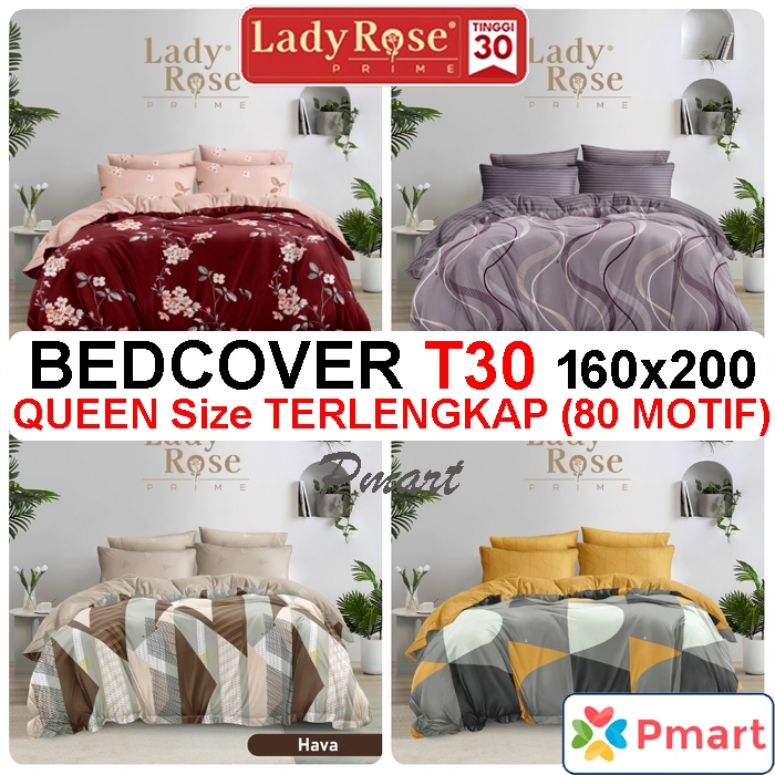 BEDCOVER LADY ROSE 160x200 Tinggi 30 / BEDCOVER LADY ROSE QUEEN TINGGI 30