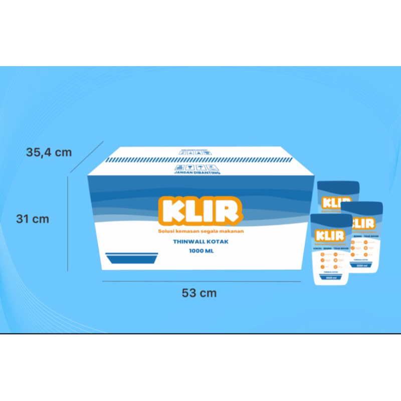 (1 DUS) Thinwall KLIR 1000ml Kotak / Thinwall 1000ml Kotak / Thinwall 1000ml Kotak / Klir Thinwall 1