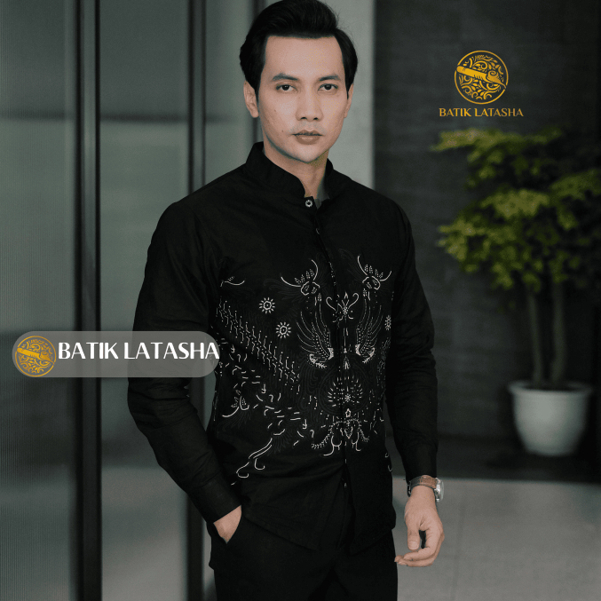 BATIK LATASHA - KOKO BATIK PRIA SLIMFIT MOTIF HARIS | BAJU BATIK KOKO LAPIS FURING LENGAN PANJANG