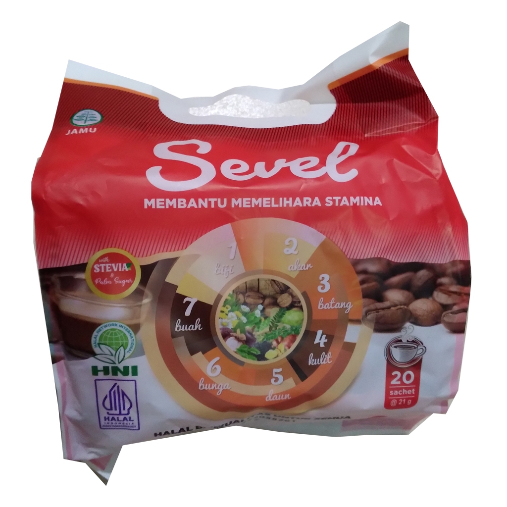 

Kopi Instan 7 Elemen kopi herbal Sevel - per Pack - Exp : 2026