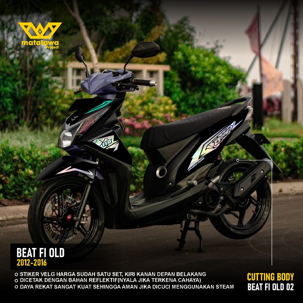Sticker cutting body honda BEAT FI OLD - Stiker Striping Cutting MOTOR BEAT 2012  2016 KODE 02