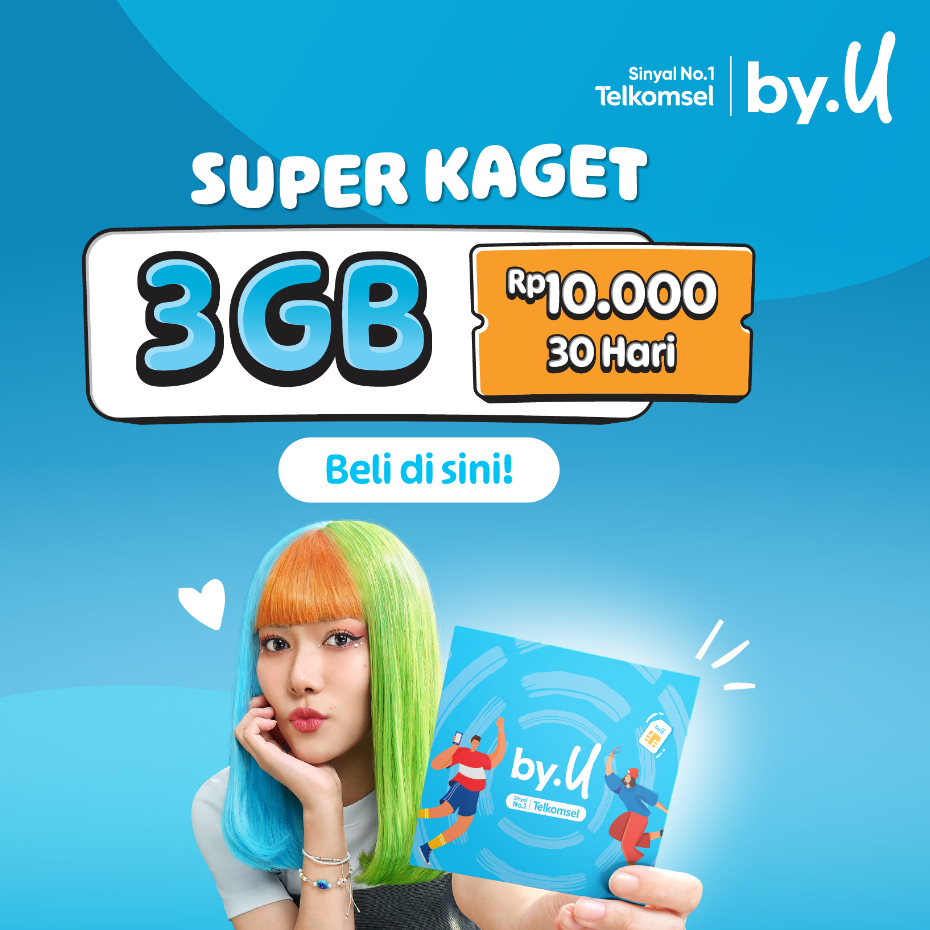 Kartu Perdana By.U Kuota 3 GB, Masa Aktif selamanya By Telkomsel