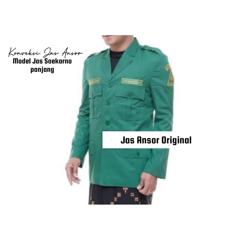 Jas Ansor model soekarno pjg original Bahan navara Sudah termasuk Bet Nama