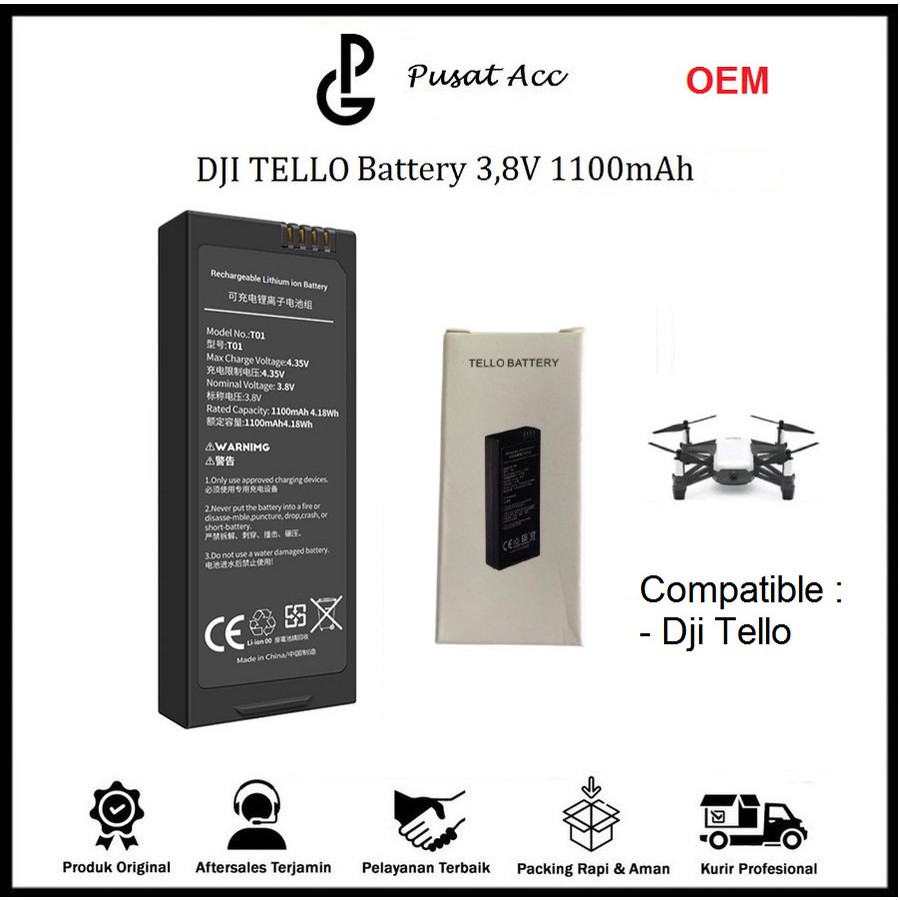 Dji Tello Battery - Dji Tello Batre - Dji Tello Baterai 1100Mah