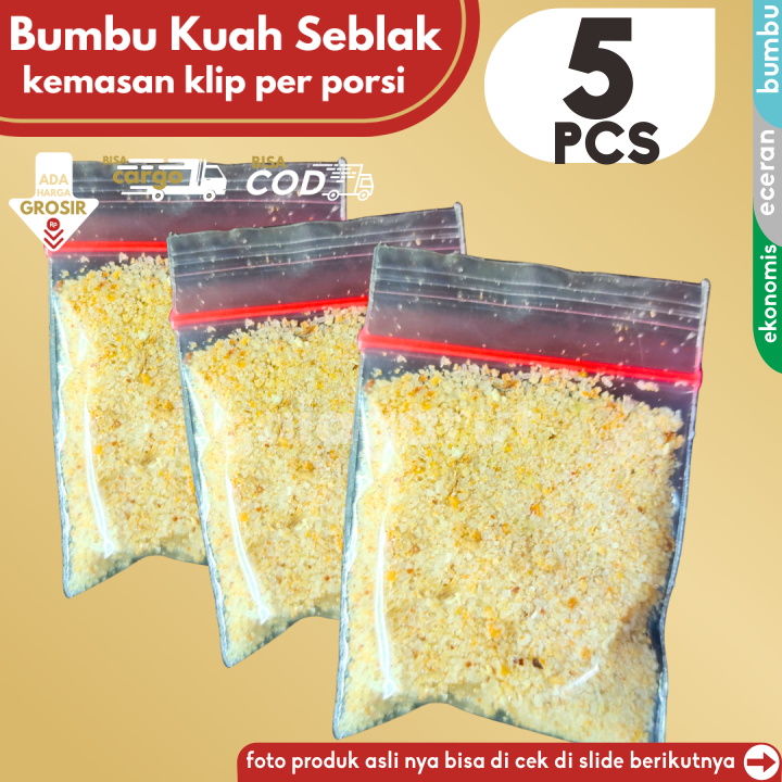 

5 KLIP Bumbu TUNGGAL SEBLAK untuk kuah cuanki instan 1 Klip/Porsi by Gaiagarut