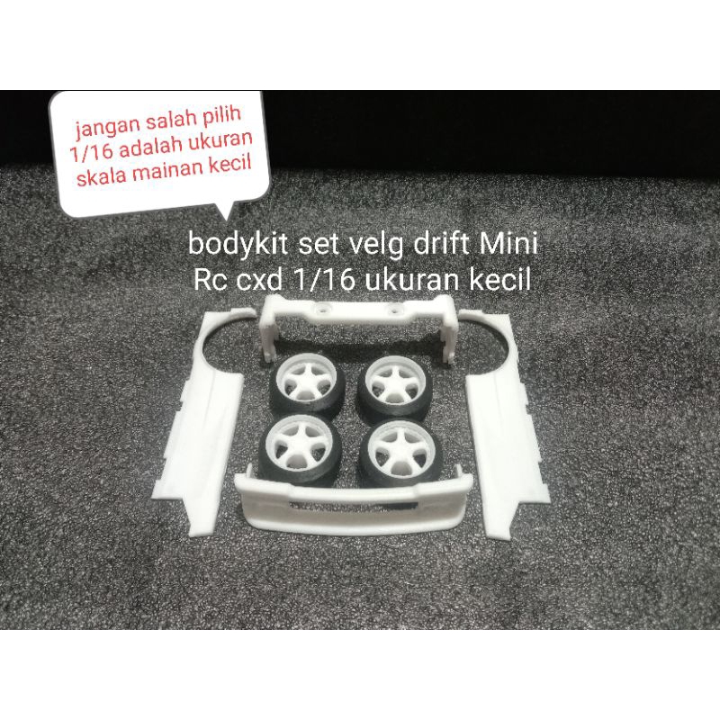bodykit set velg drift V3 Rc mini cxd 1/16 ukuran kecil