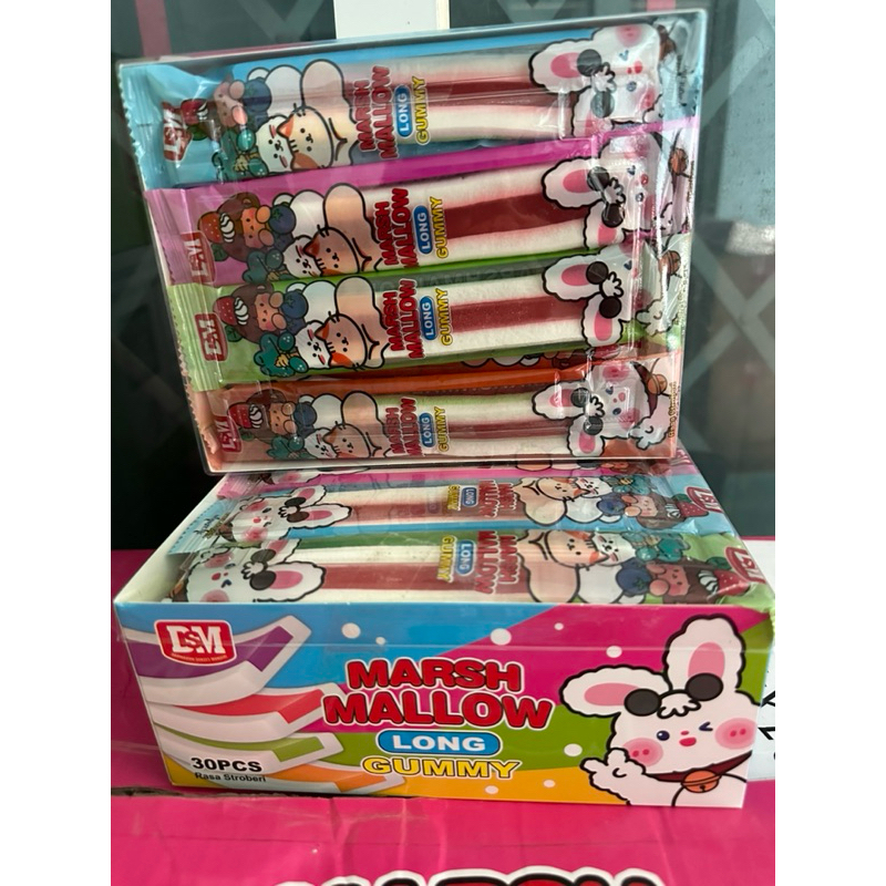 

DSM Baru Marshmallow Long Gummy Box Isi 30pcs