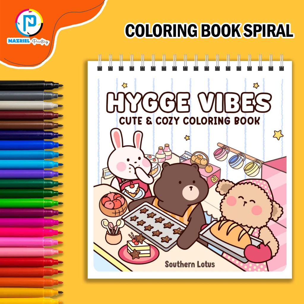 Hygge Vibes Coloring Book Buku Mewarnai spiral