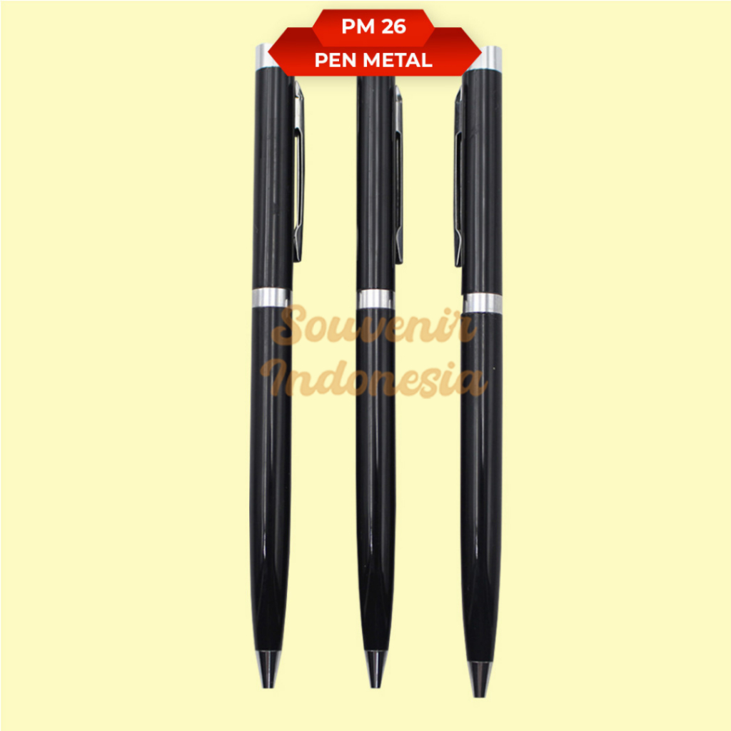 

Pen Metal Pulpen Stainless Besi Custom Grafir Logo Nama Ballpoint PM 26
