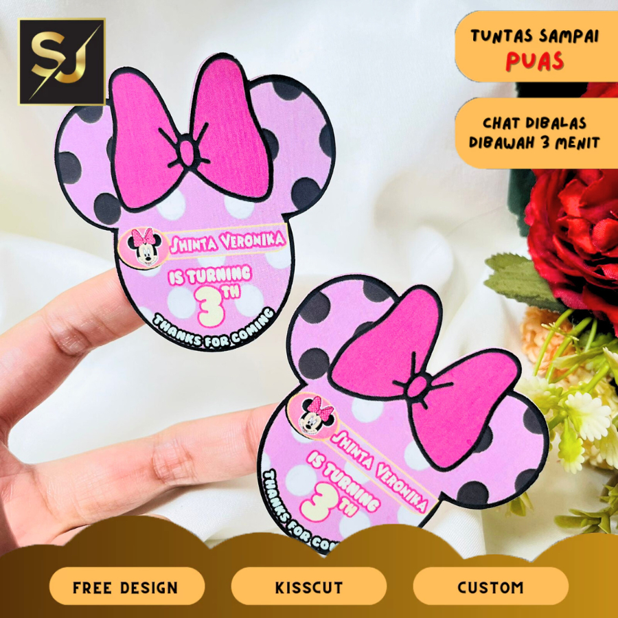

4-8 Sticker Karakter Acara Ulang Tahun Anak Stiker Label Hampers Ultah Free Design Birthday Custom