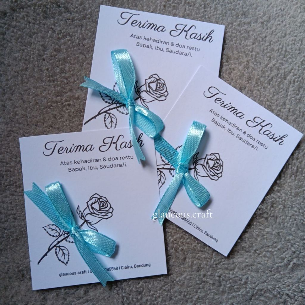glaucous.craft Hang Tag Souvenir Kartu Ucapan Tanda Terima Kasih - Pernikahan, Undangan