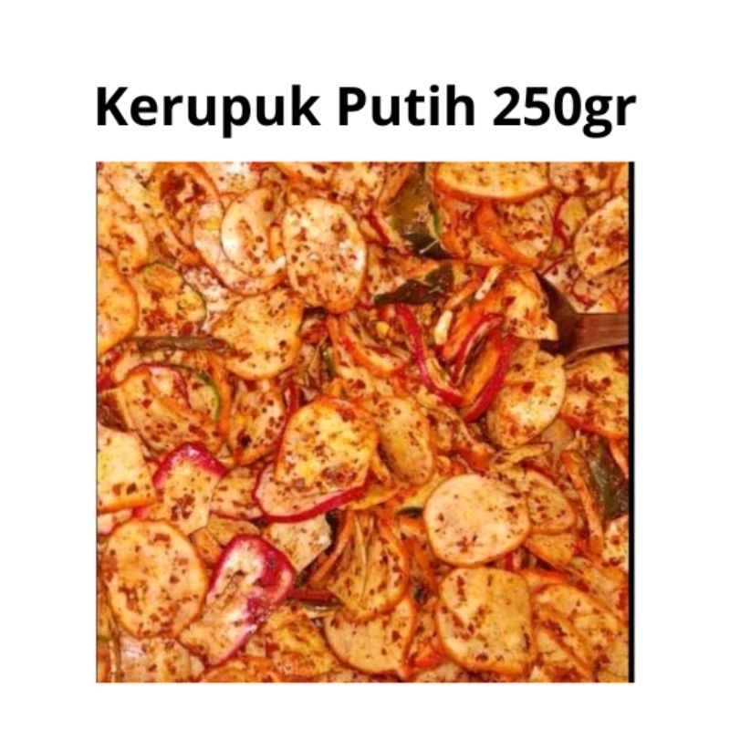 

Kerupuk Seblak Putih Pedas Bumbu Bawang 250gr Makanan Ringan Makanan Murah Cemilan Enak 250 gr
