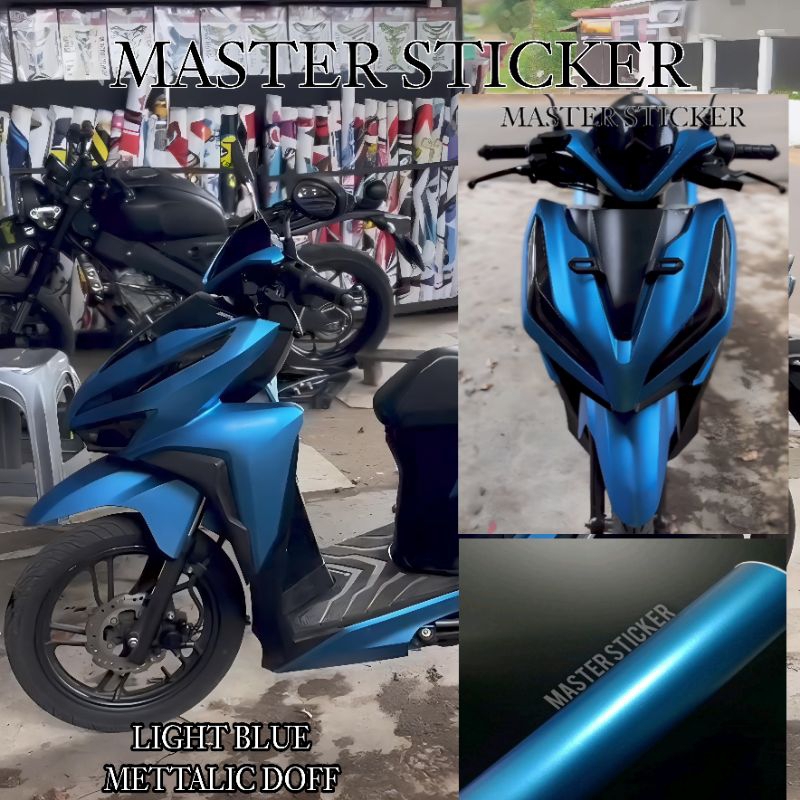 sticker skotlet motor dan mobil warna LIGHT BLUE METTALIC DOFF kualitas premium