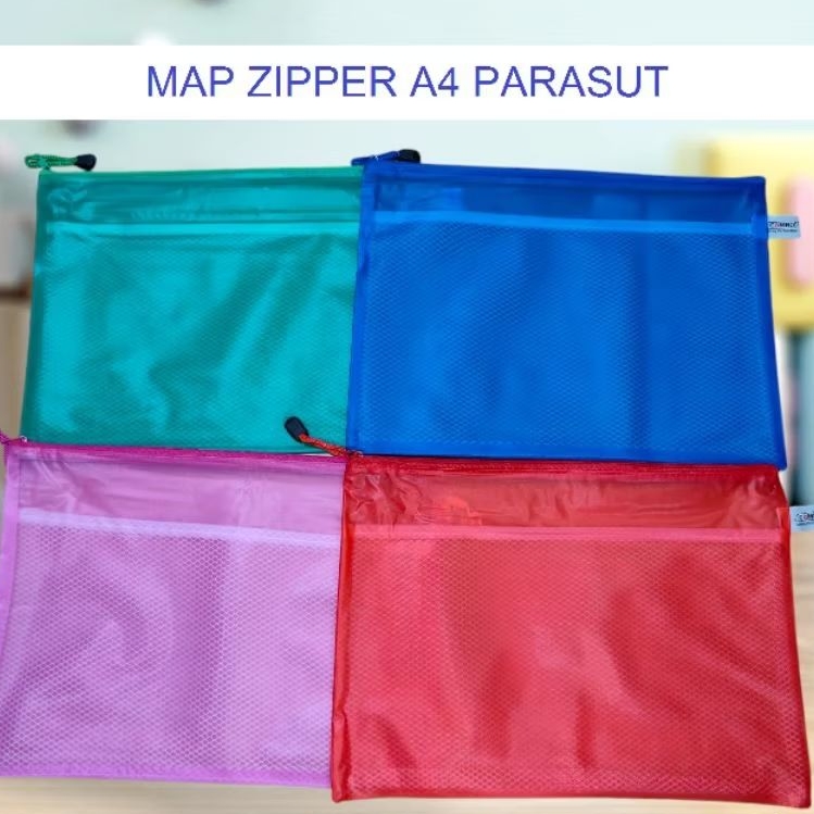 

Map Zipper A4 Parasut/Map Tempat Buku/Dokumen/Bagus/Murah