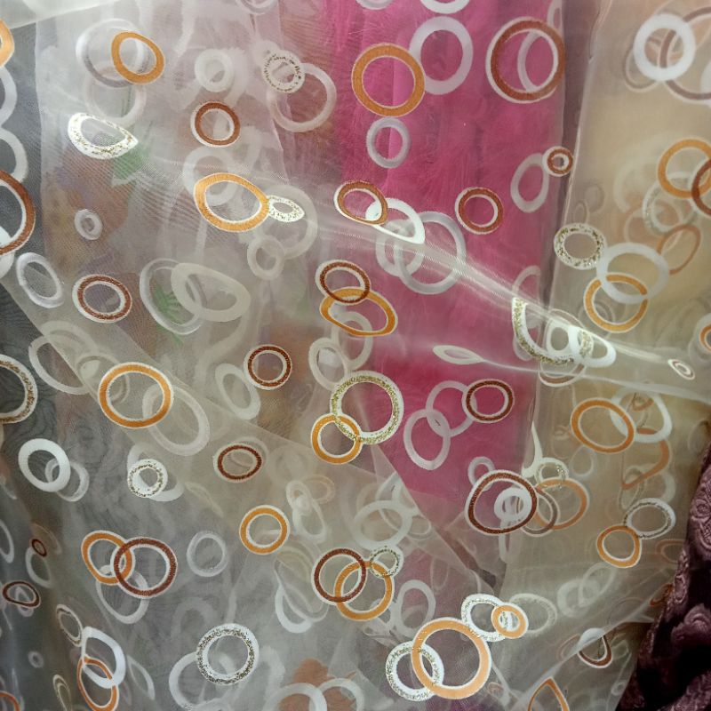 Kain Organza Motif Polkadot Import - Kain Organza Kaca - Kain Meteran PT | Harga Per Setengah Meter