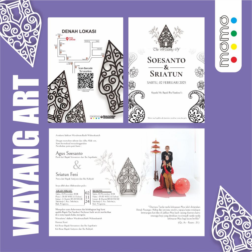 Undangan Tema Jawa/Undangan Pernikahan Jawa/Undangan Khitanan/Undangan gunungan jawa