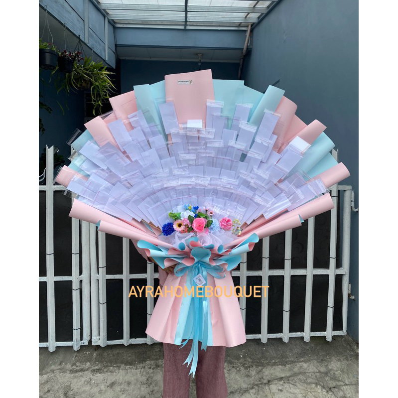 [100 SLOT] KHUSUS INSTAN Kerangka Money Bouquet Buket Bunga Uang Kosong isi 100 Lembar