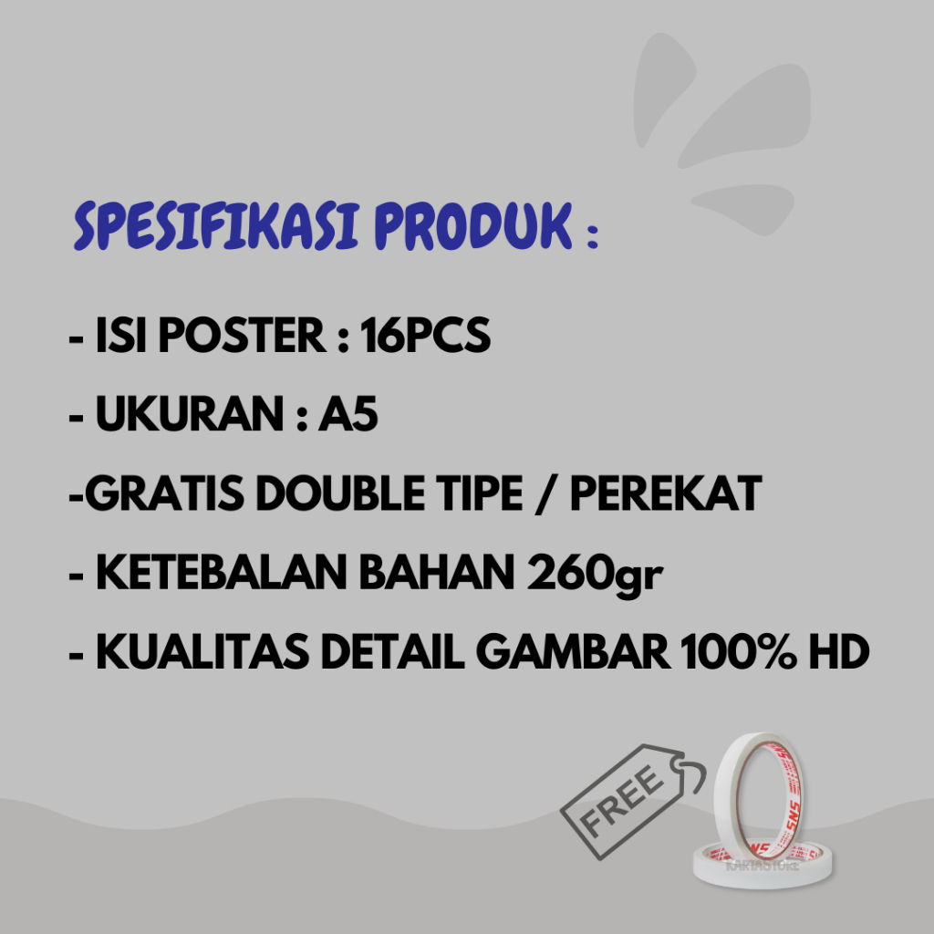 Poster Dinding Psht Terate Isi 16Pcs Uk A5 Poster Kamar Aesthetic, Poster Perguruan, Hiasan Dinding