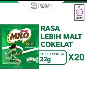 

susu milo 22 grm X 2 renteng isi 20 sachet