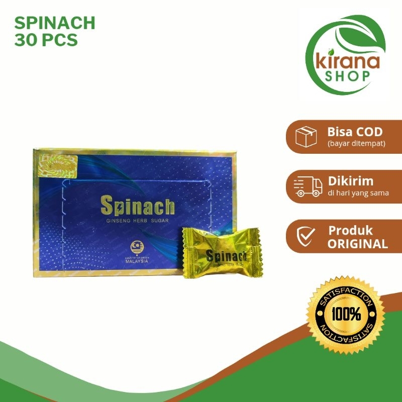 

Permen Spinach Candy Ginseng Herb Sugar 1 Box 30 Pcs