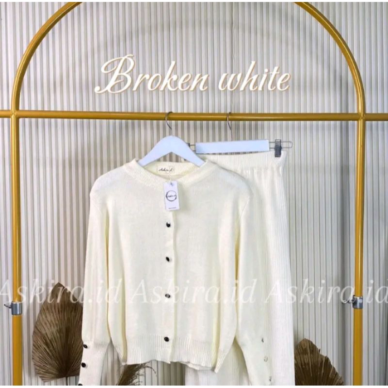 One set kardigan rajut rok span knit