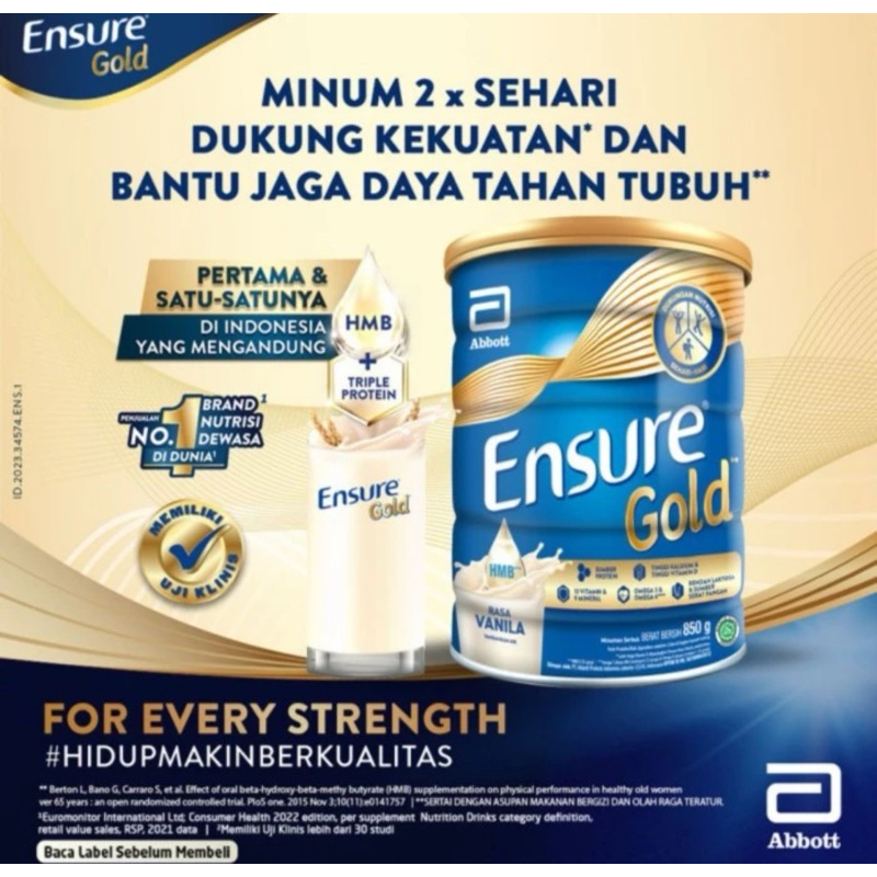 

Ensure Gold Vanila / coklat 800gr