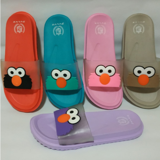 OBRAL [PROMO CUCI GUDANG] Sandal Selop Anak Sampai Dewasa Perempuan Karakter Elmo S36-40 Sendal Slop