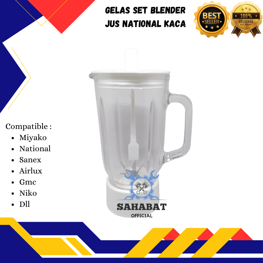 GELAS BLENDER NATIONAL JUS KACA/GELAS SET BLENDER NATIONAL