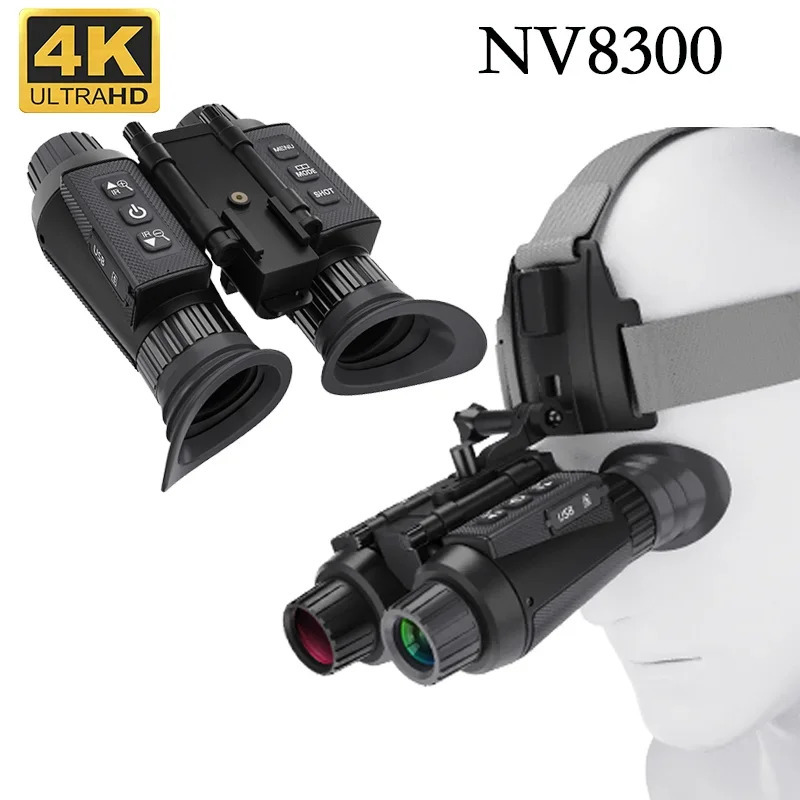 NV8300 Night Vision Binosulars Kacamata 8X Digital Zoom 4K UHD 36MP 3D Kepala Gunung Inframerah Mala