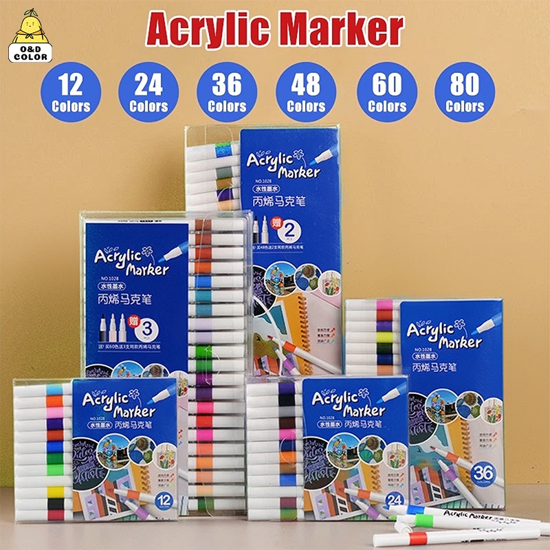 

Kualitas Tinggi Pen Penanda Akrilik Set 24/36/48/60/80 Warna Pen Akrilik Marker Warna Cepat Kering Tahan Air / Spidol Acrylic Painter / Menggambar Kreativitas Seni Edukasi Anak