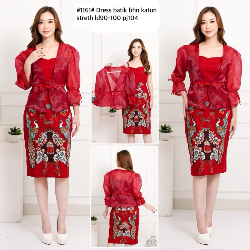 #1161 Dress batik CNY premium