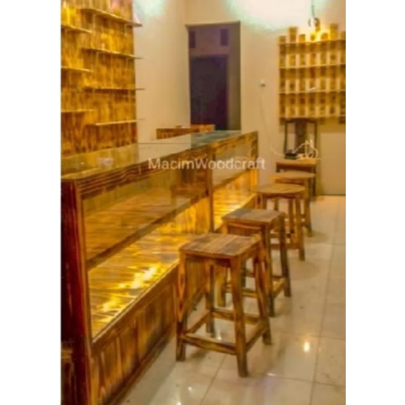 (KIRIM PAKE KARGO) Etalase Parfum/Konter Kayu Jati Belanda panjang 1,2M