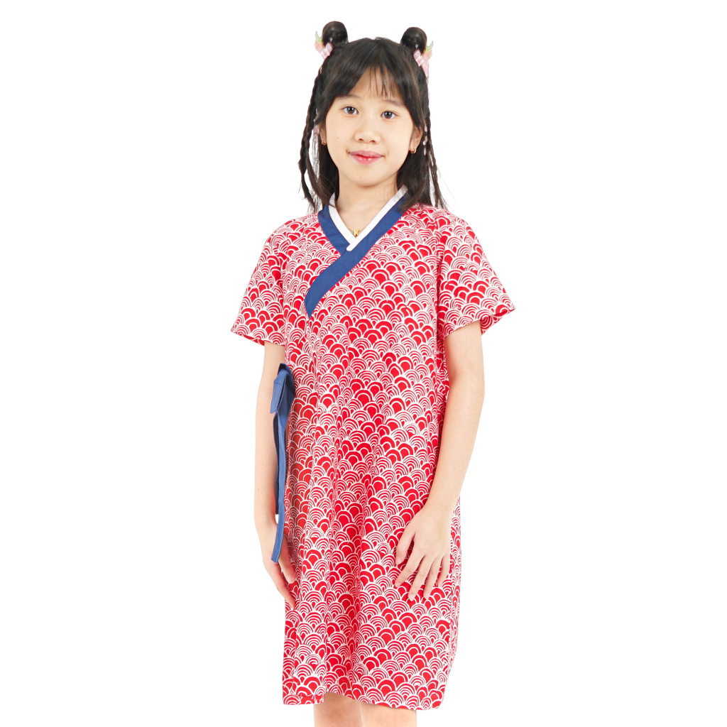 Dress Batik Anak Perempuan - Bhatara Batik Keiko - Baju Batik Modern Lengan Pendek