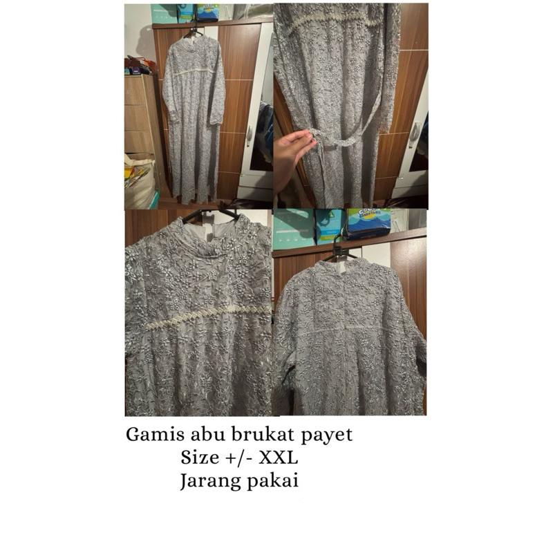 preloved dress abu payet brukat abu