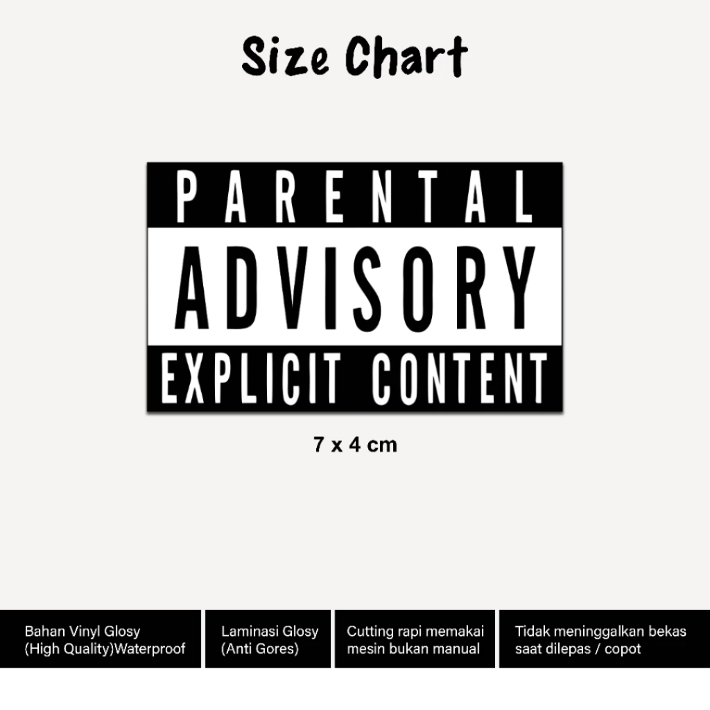 

Sticker Logo Brand Laminasy Glossy Parental Advisory Stiker Hypebeast Laptop Helm