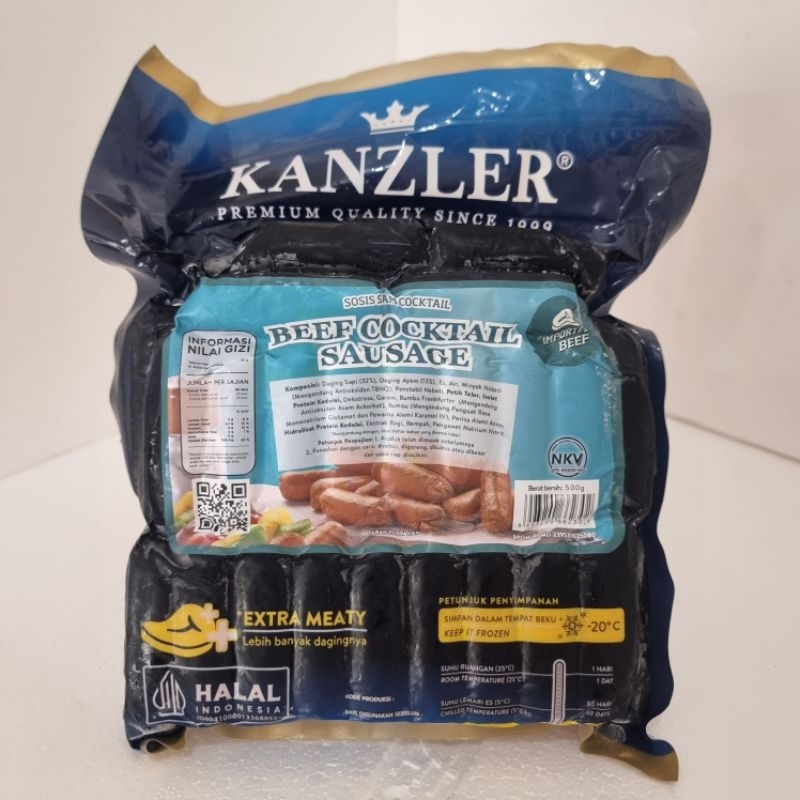 

Kanzler Sosis Sapi Cocktail 250g isi 22 & 500g isi 30