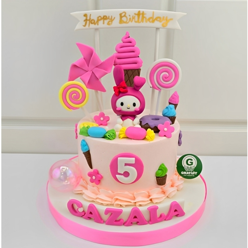 

CAKE TEMA MY MELODY CANDY UK 15CM / KUE ULANG TAHUN CUSTOME