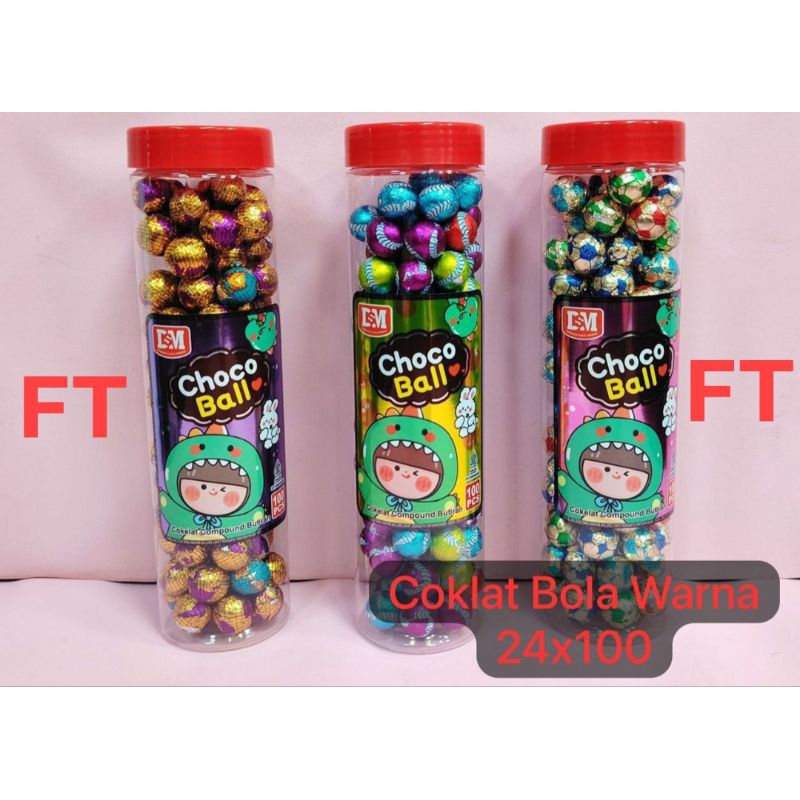 

Coklat bola warna 100 pcs/toples