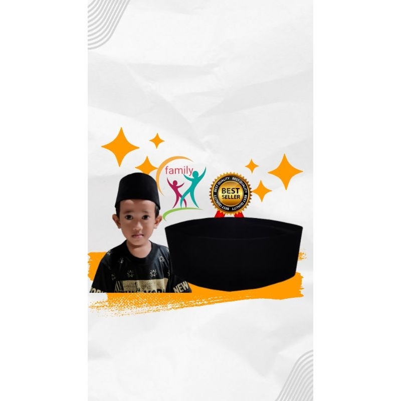 SONGKOK PECI KOPIAH PRESIDEN HITAM POLOS NON AC