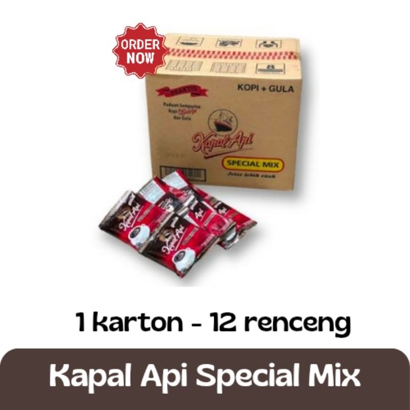 

Kopi Kapal Api Spesial Mix 1 Karton isi 12 Renteng - Kopi Instan Siap Seduh