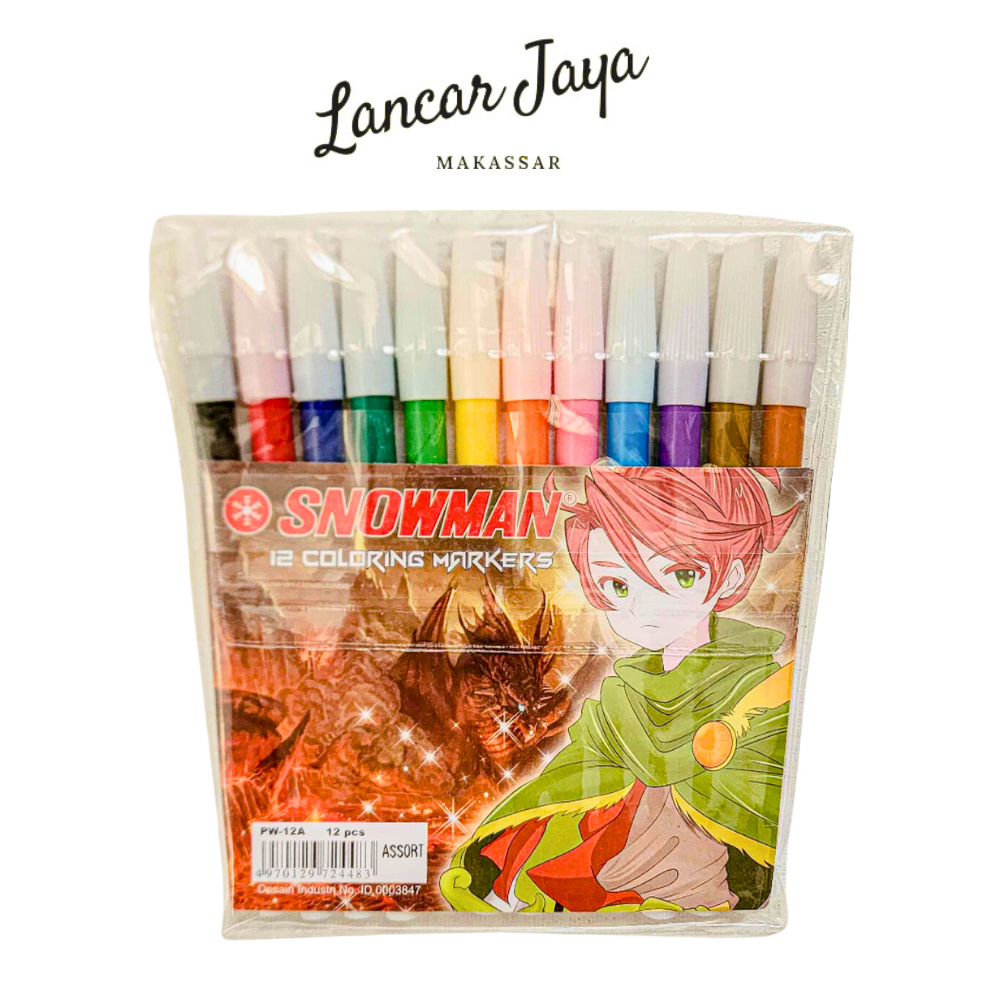 

Spidol Snowman 12w 12 warna PW-12A