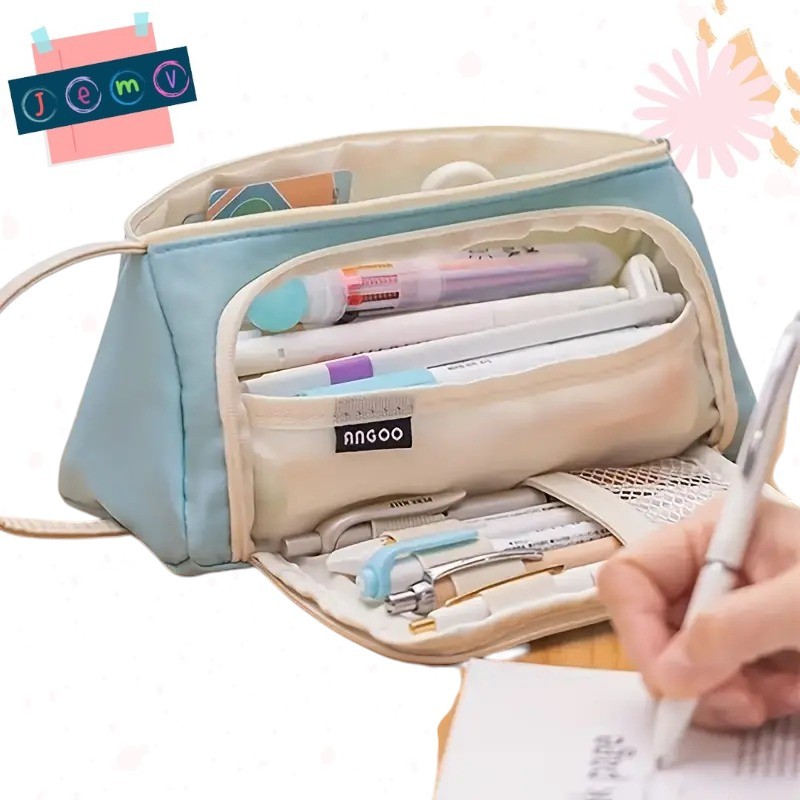 

Tempat Pensil Multi Layer Pencil Case Pouch Stationery