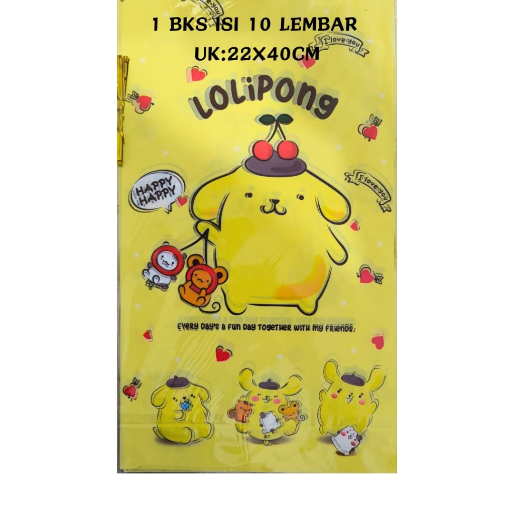 

OPP Party Bag / Goodie Bag / Plastik Bingkisan Snack Lolipong Uk 22x40cm isi 10 lembar